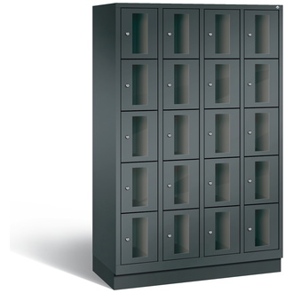 C+P Schließfachschrank Classic, 20 Fächer 1190 x 1800 x 500 anthrazitgrau/anthrazitgrau, Modell 8020A405