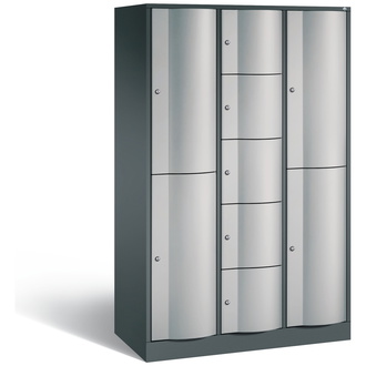 C+P Schließfachschrank Resisto 1148 x 1950 x 540 weißaluminium/anthrazitgrau, Modell 8070-3720