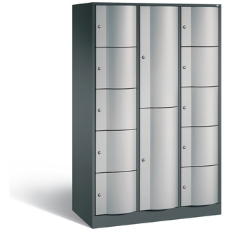 C+P Schließfachschrank Resisto 1148 x 1950 x 540 weißaluminium/anthrazitgrau, Modell 8070-3721