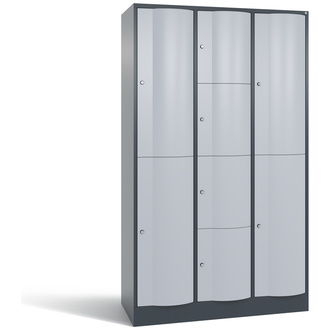 C+P Schließfachschrank Resisto 1148 x 1950 x 540 weißaluminium/anthrazitgrau, Modell 8070-3722