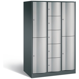 C+P Schließfachschrank Resisto 1148 x 1950 x 640 weißaluminium/anthrazitgrau, Modell 8070-3730