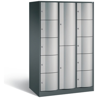 C+P Schließfachschrank Resisto 1148 x 1950 x 640 weißaluminium/anthrazitgrau, Modell 8070-3731