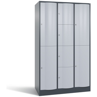 C+P XL-Schließfachschrank Resisto 1148 x 1950 x 640 weißaluminium/anthrazitgrau, Modell 8070-3732