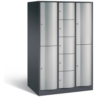 C+P Schließfachschrank Resisto 1148 x 1950 x 740 weißaluminium/anthrazitgrau, Modell 8070-3740