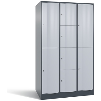 C+P XXL-Schließfachschrank Resisto 1148 x 1950 x 740 weißaluminium/anthrazitgrau, Modell 8070-3742