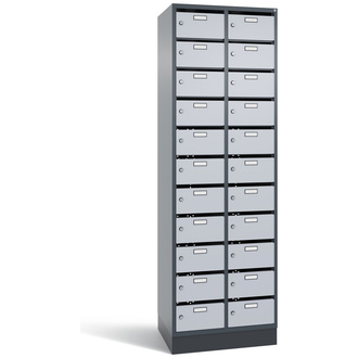 C+P Verteilerschrank 22 Fächer 620 x 1950 x 490 weißaluminium/anthrazitgrau, Modell 8170-211