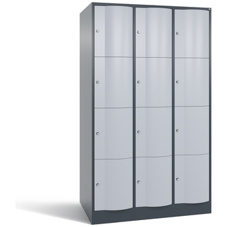 C+P XXL-Schließfachschrank Resisto 1148 x 1950 x 740 weißaluminium/anthrazitgrau, Modell 8470-374