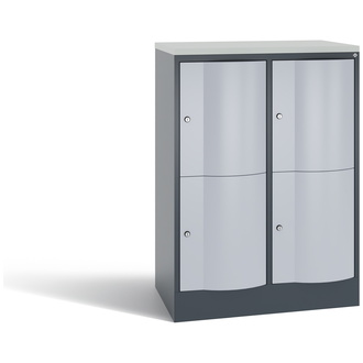 C+P Schließfachschrank Resisto 772 x 1077 x 540 weißaluminium/anthrazitgrau, Modell 8472-272