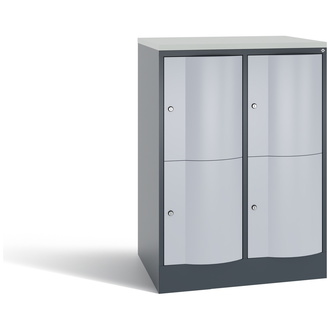 C+P XL-Schließfachschrank Resisto 772 x 1077 x 640 weißaluminium/anthrazitgrau, Modell 8472-273