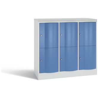 C+P Schließfachschrank Resisto 1148 x 1077 x 540 fernblau/lichtgrau, Modell 8472-372