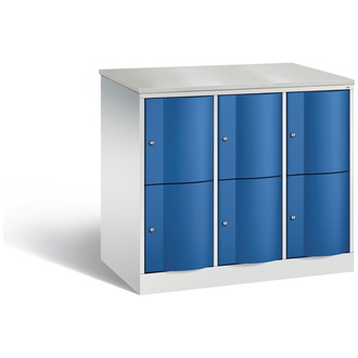 C+P XL-Schließfachschrank Resisto 1148 x 1077 x 640 enzianblau/lichtgrau, Modell 8472-373