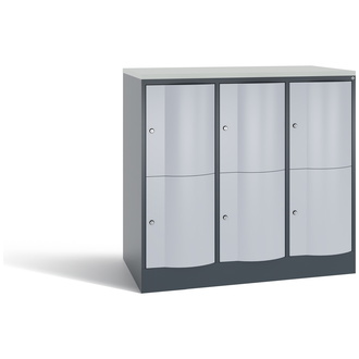 C+P XL-Schließfachschrank Resisto 1148 x 1077 x 640 weißaluminium/anthrazitgrau, Modell 8472-373