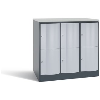 C+P XXL-Schließfachschrank Resisto 1148 x 1077 x 740 weißaluminium/anthrazitgrau, Modell 8472-374