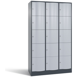 C+P Schließfachschrank Resisto 1148 x 1950 x 540 weißaluminium/anthrazitgrau, Modell 8570-372