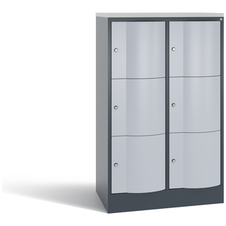 C+P Schließfachschrank Resisto 772 x 1255 x 540 weißaluminium/anthrazitgrau, Modell 8573-272