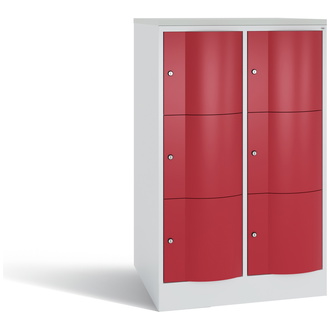 C+P XXL-Schließfachschrank Resisto 772 x 1255 x 740 rubinrot/lichtgrau, Modell 8573-274