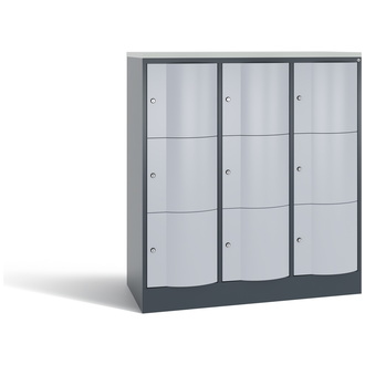 C+P Schließfachschrank Resisto 1148 x 1255 x 540 weißaluminium/anthrazitgrau, Modell 8573-372