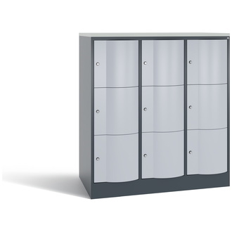 C+P XL-Schließfachschrank Resisto 1148 x 1255 x 640 weißaluminium/anthrazitgrau, Modell 8573-373