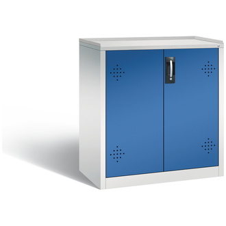 C+P Umweltschrank mit Stahlwannen, 930 x 1000 x 500 enzianblau/lichtgrau, Modell 8821-315