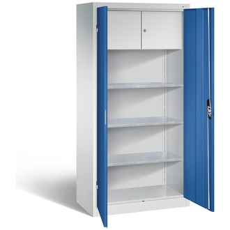 C+P Werkstattschrank mit Schließfach, 930 x 1950 x 500 enzianblau/lichtgrau, Modell 8921-3135