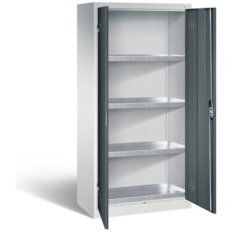 C+P Umweltschrank mit Stahlwannen, 930 x 1950 x 500 anthrazitgrau/lichtgrau, Modell 8921-3155