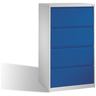 C+P Schubladenschrank Acurado 787 x 1357 x 590 lichtgrau/enzianblau, Modell 12934-322