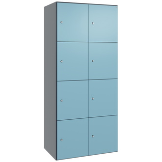 C+P Stahl-Schließfachschrank FlexOffice Prefino 800 x 1850 x 525 horizontblau/anthrazitgrau, Modell 46080-220404