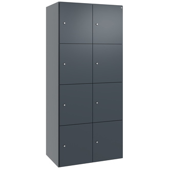 C+P Stahl-Schließfachschrank FlexOffice Prefino 800 x 1850 x 525 anthrazitgrau/anthrazitgrau, Modell 46080-220404