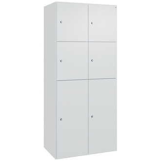 C+P Stahl-Schließfachschrank FlexOffice Prefino 800 x 1850 x 525 lichtgrau/lichtgrau, Modell 46080-227070