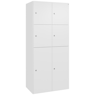 C+P Stahl-Schließfachschrank FlexOffice Prefino 800 x 1850 x 525 verkehrsweiß/verkehrsweiß, Modell 46080-227070