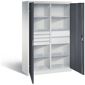 C+P Werkstattschrank mit 6 Schubladen, 1200 x 1950 x 500 anthrazitgrau/lichtgrau, Modell 8931-30415