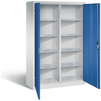 C+P Werkstattschrank 10 Fächer, 1200 x 1950 x 500 enzianblau/lichtgrau, Modell 8931-3115