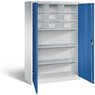 C+P Werkstattschrank mit 9 Fächern, 1200 x 1950 x 500 enzianblau/lichtgrau, Modell 8931-3145