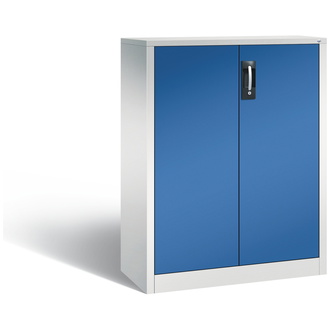 C+P Büro-Drehtürenschrank Acurado 930 x 1200 x 400 lichtgrau/enzianblau, Modell 9267-1200