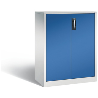 C+P Büro-Drehtürenschrank Acurado 930 x 1200 x 500 lichtgrau/enzianblau, Modell 9287-1200