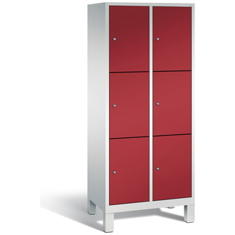 C+P Schließfachschrank Evolo 810 x 1850 x 500 rubinrot/lichtgrau, Modell 48010-223