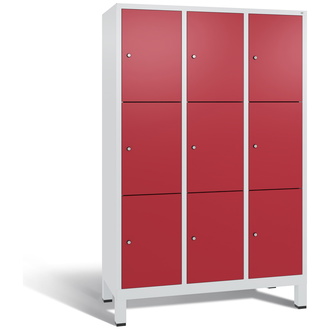 C+P Schließfachschrank Evolo 1200 x 1850 x 500 rubinrot/lichtgrau, Modell 48010-323