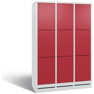 C+P Schließfachschrank Evolo 1200 x 1800 x 500 rubinrot/lichtgrau, Modell 48020-323