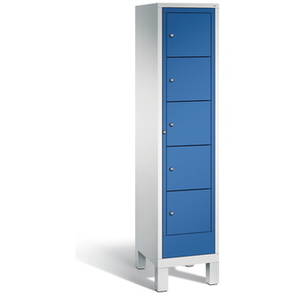 C+P Wäsche-Sammelschrank Evolo 420 x 1850 x 500 enzianblau/lichtgrau, Modell 48060-105