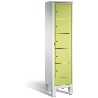 C+P Wäsche-Sammelschrank Evolo 420 x 1850 x 500 viridingrün/lichtgrau, Modell 48060-105