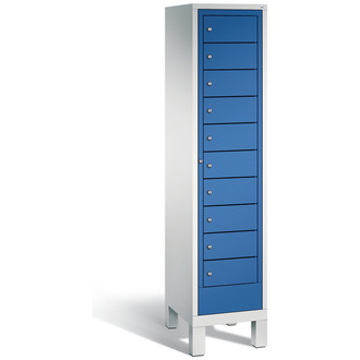 C+P Wäsche-Sammelschrank Evolo 420 x 1850 x 500 enzianblau/lichtgrau, Modell 48060-110