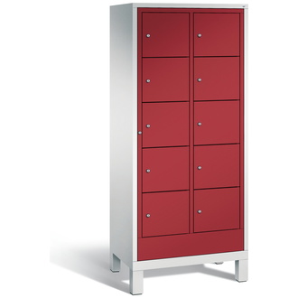 C+P Wäsche-Sammelschrank Evolo 810 x 1850 x 500 rubinrot/lichtgrau, Modell 48060-205