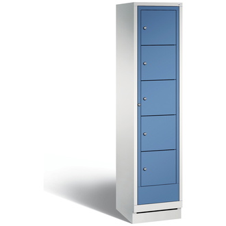 C+P Wäsche-Ausgabeschrank Evolo 420 x 1800 x 500 fernblau/lichtgrau, Modell 48160-105