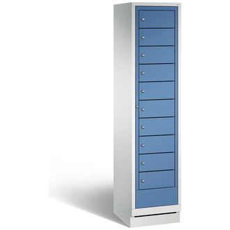 C+P Wäsche-Ausgabeschrank Evolo 420 x 1800 x 500 fernblau/lichtgrau, Modell 48160-110