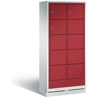 C+P Wäsche-Ausgabeschrank Evolo 810 x 1800 x 500 rubinrot/lichtgrau, Modell 48160-205