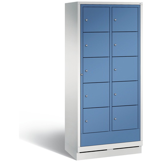 C+P Wäsche-Ausgabeschrank Evolo 810 x 1800 x 500 fernblau/lichtgrau, Modell 48160-205