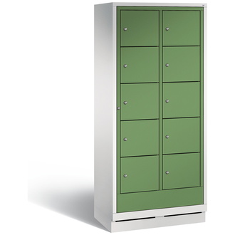 C+P Wäsche-Ausgabeschrank Evolo 810 x 1800 x 500 resedagrün/lichtgrau, Modell 48160-205