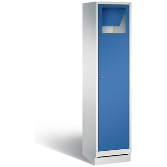 C+P Wäsche-Sammelschrank Evolo 420 x 1800 x 500 enzianblau/lichtgrau, Modell 48170-210