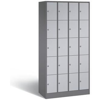 C+P Schließfachschrank Serie 8070 900 x 1950 x 480 weißaluminium/anthrazitgrau, Modell 80700-40