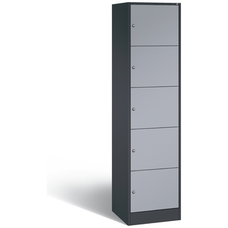 C+P Schließfachschrank Serie 8070 460 x 1950 x 480 weißaluminium/anthrazitgrau, Modell 82700-10